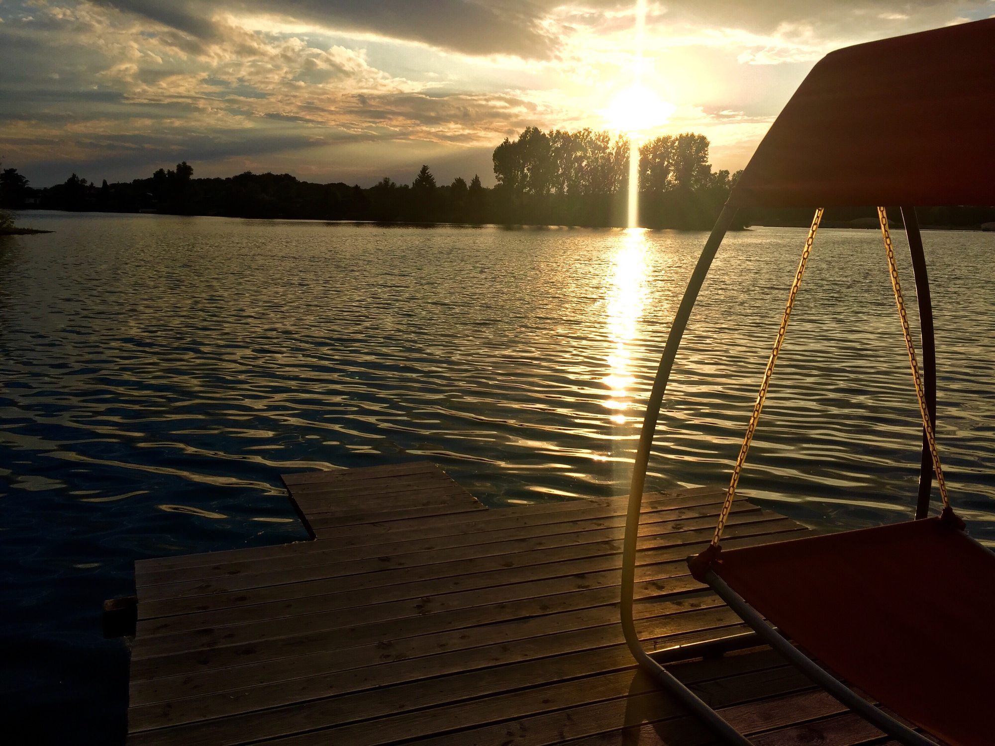 Sun lounger at a lake